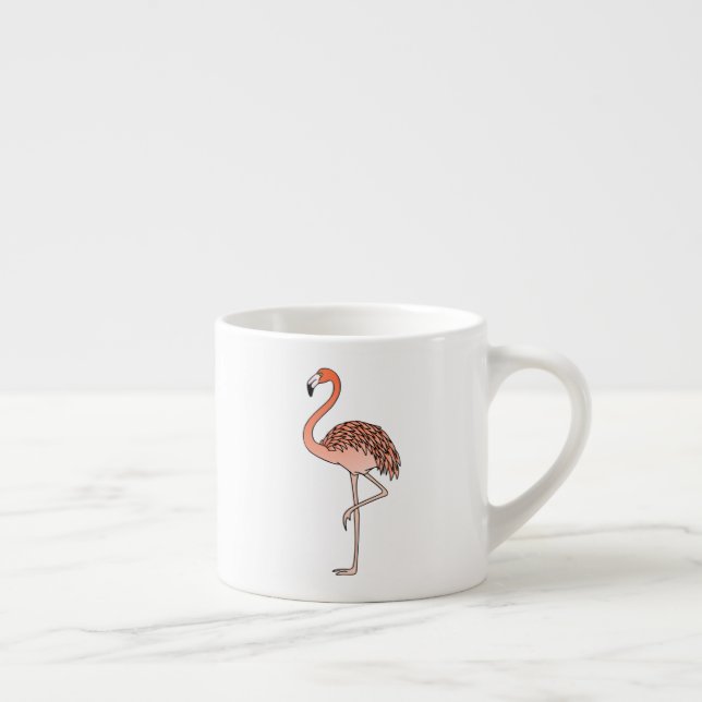 Taza De Espresso Lineart de pájaros Flamingo rosa-57667 (Derecha)