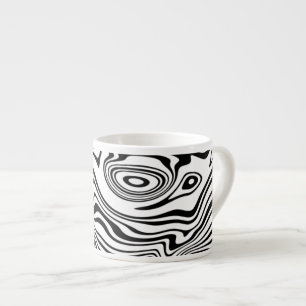 Taza De Espresso Líneas blancas y negras abstractas - Personalizabl