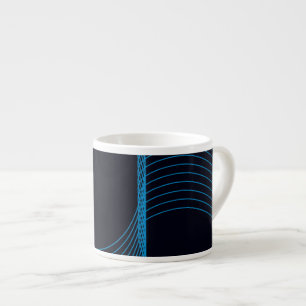 Taza De Espresso Líneas redondeadas azules, frescas, modernas, mode