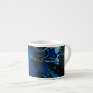 Taza De Espresso Líquido psicodélico azul oscuro
