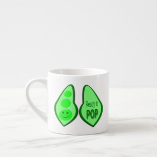 Taza De Espresso Listo para reventar guisante verde embarazado