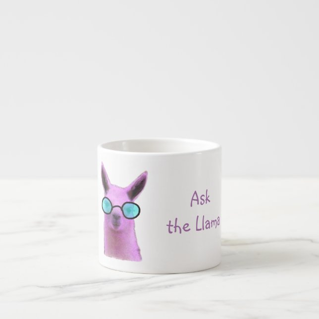 Taza De Espresso Llama rosa Guay! (Frente)