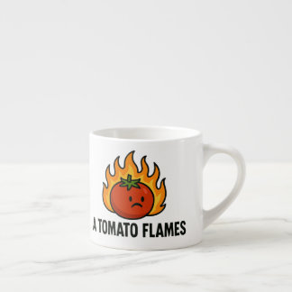 Taza De Espresso llamas de tomate