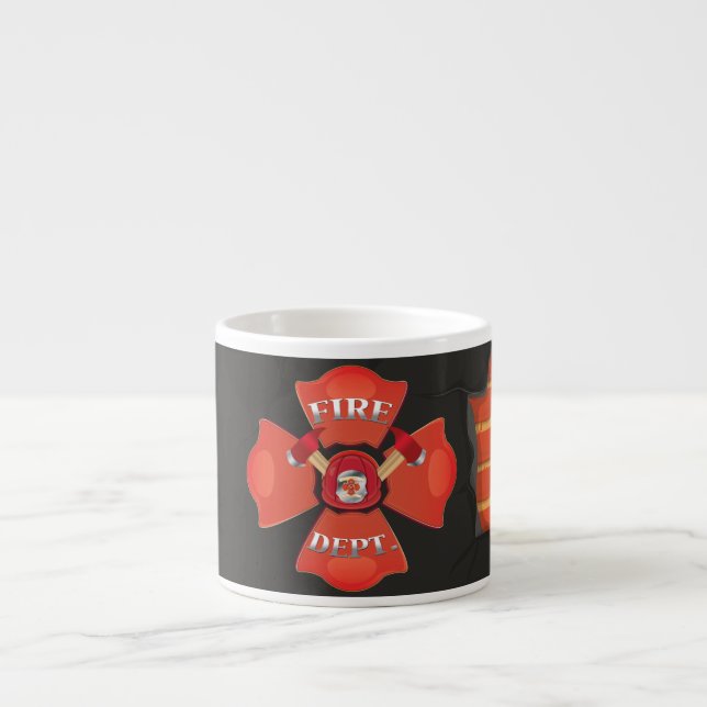 Taza De Espresso Logo De Fire Dept (Frente)