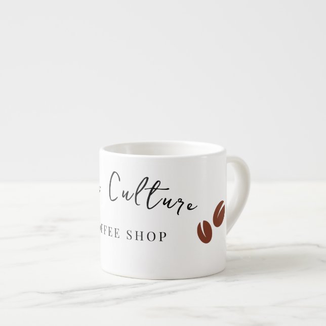 Taza De Espresso Logotipo de negocio personalizado (Derecha)