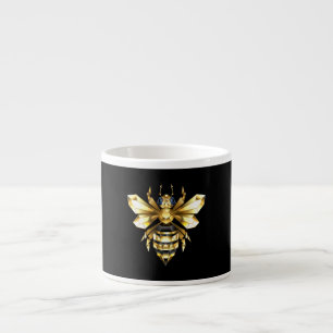 Taza De Espresso Logotipo de Relieve metalizado dorado falso poligo