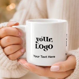 Taza De Espresso Logotipo y Texto Empresarial Minimalista