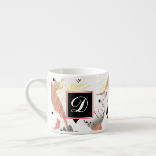 Taza De Espresso Loros Cacatúa Adorables Vegetación Tropical