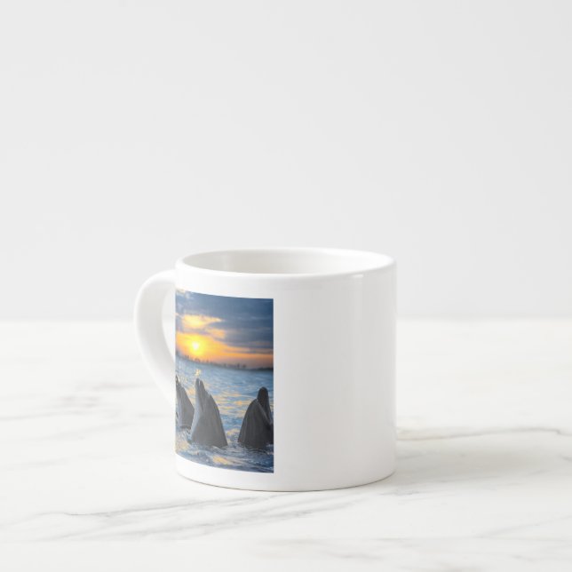 Taza De Espresso Los delfínes botella-sospechados en luz de la (Izquierda)