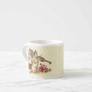 Taza De Espresso Los gatitos adorables cantan y tocan el violín