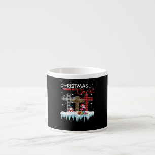 Taza De Espresso Los navidades comienzan con Cristo Ama Flamingo