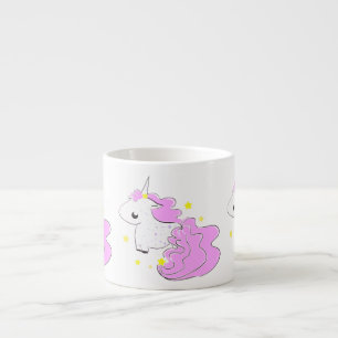 Taza De Espresso Los unicornios rosados del dibujo animado del