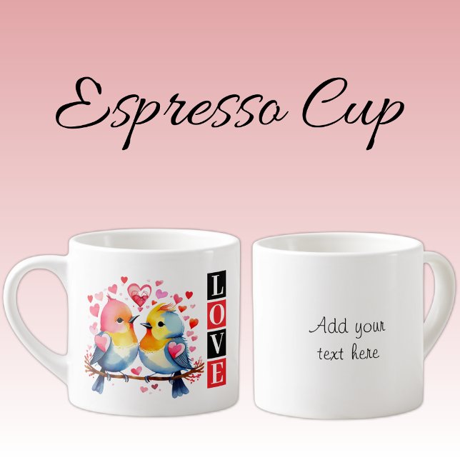Taza De Espresso Lovebirds custom text red (Subido por el creador)