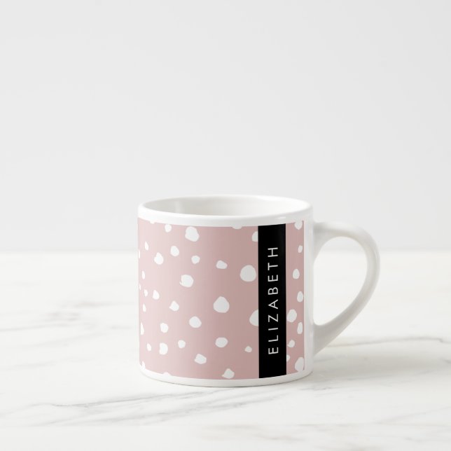 Taza De Espresso Lugares dálmatas rosados, puntos dálmatas, tu nomb (Derecha)