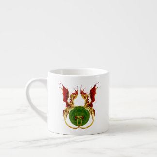 Taza De Espresso Luna Creciente Celta Y Dragones