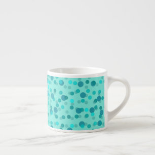 Taza De Espresso Lunares de aqua, turquesa y espuma de mar