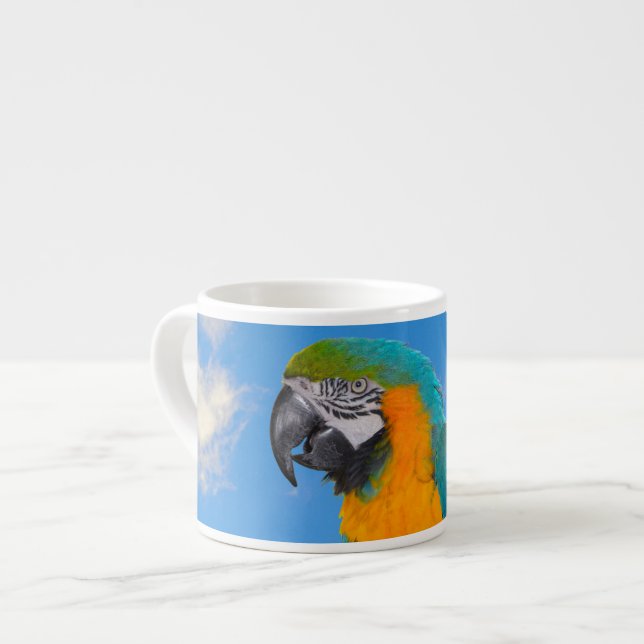 Taza De Espresso Macao azul y amarillo (Izquierda)
