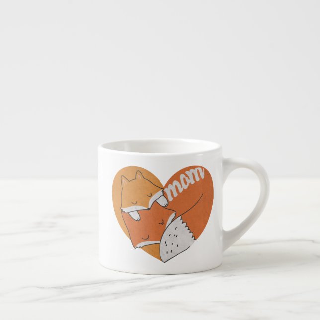 Taza De Espresso Madre Fox y Baby Fox Love (Derecha)