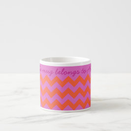 Taza De Espresso Magenta brillante y Chevrons Naranjas