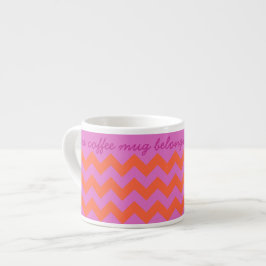 Taza De Espresso Magenta brillante y Chevrons Naranjas