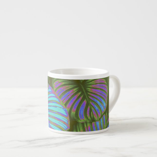 Taza De Espresso Magenta exuberante tropical deja espresso mug (Derecha)