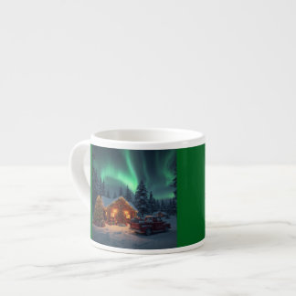 Taza De Espresso Magical Winter Cabin Christmas