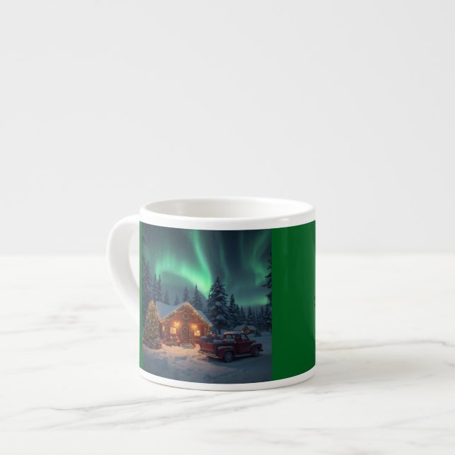 Taza De Espresso Magical Winter Cabin Christmas (Izquierda)