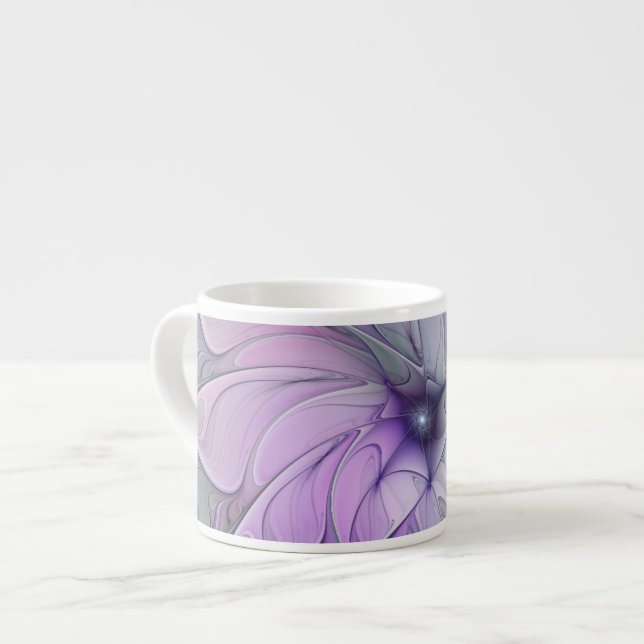 Taza De Espresso Magnífica Belleza Moderna Resumen Flor de Arte Fra (Izquierda)