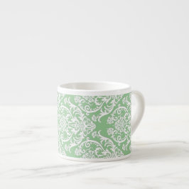 Taza De Espresso Magnífico patrón de damasco blanco