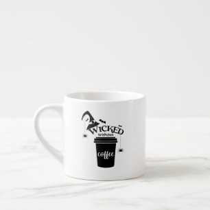 Taza De Espresso Mala sin café Lindo divertido sombrero de bruja ne