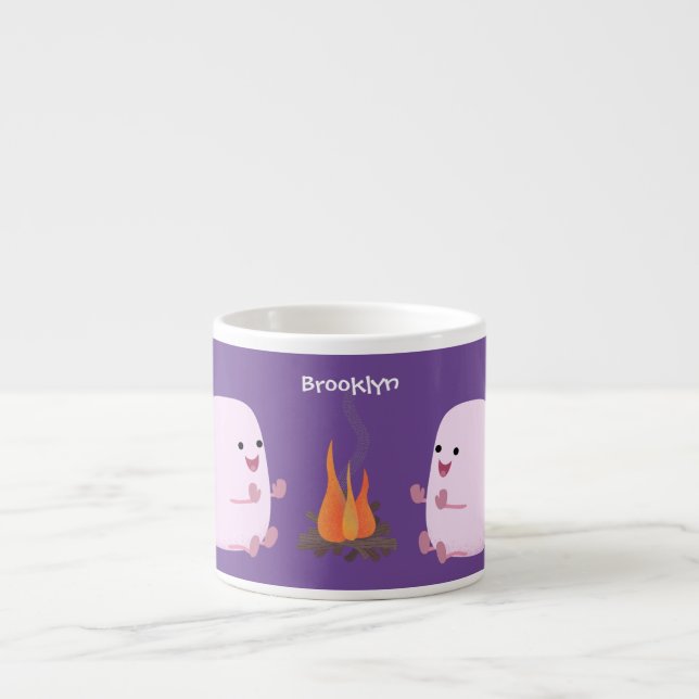 Taza De Espresso Malvaviscos rosados por personalizado de bomberos  (Frente)