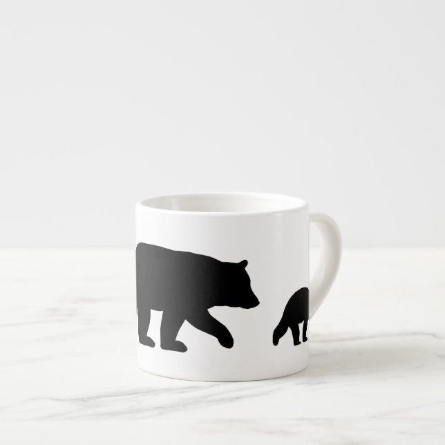 Taza De Espresso Mama Oso Negro con Cubs Silhouettes | Vida silvest (Derecha)