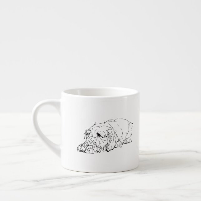 Taza De Espresso Mamá Perro, Dachshund de Pelo Duro - Lindo (Izquierda)
