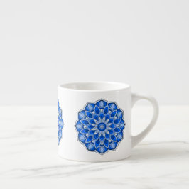 Taza De Espresso Mandala en azul