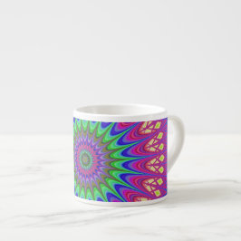 Taza De Espresso Mandala Geométrica Psicodélica Retro Hippie
