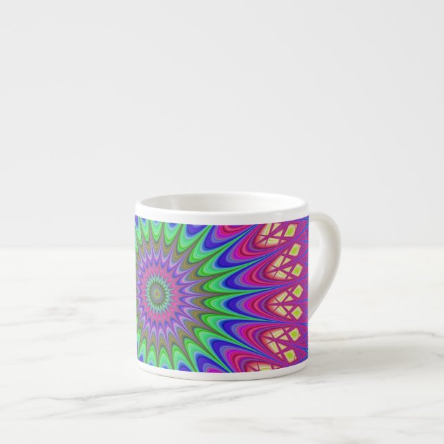 Taza De Espresso Mandala Geométrica Psicodélica Retro Hippie (Derecha)