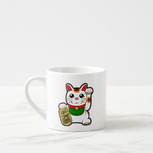 Taza De Espresso Maneki Neko: Gato afortunado japonés