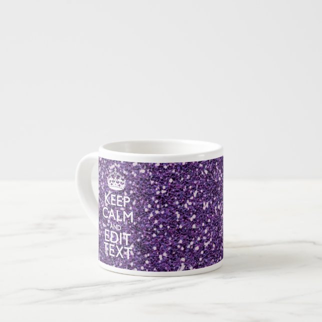 Taza De Espresso Mantener la calma y el malva púrpura (Izquierda)