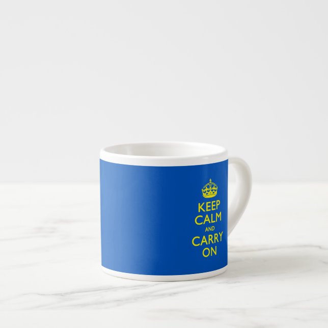 Taza De Espresso MANTENER LA CALMA Y MANTENER EL Azul (Derecha)