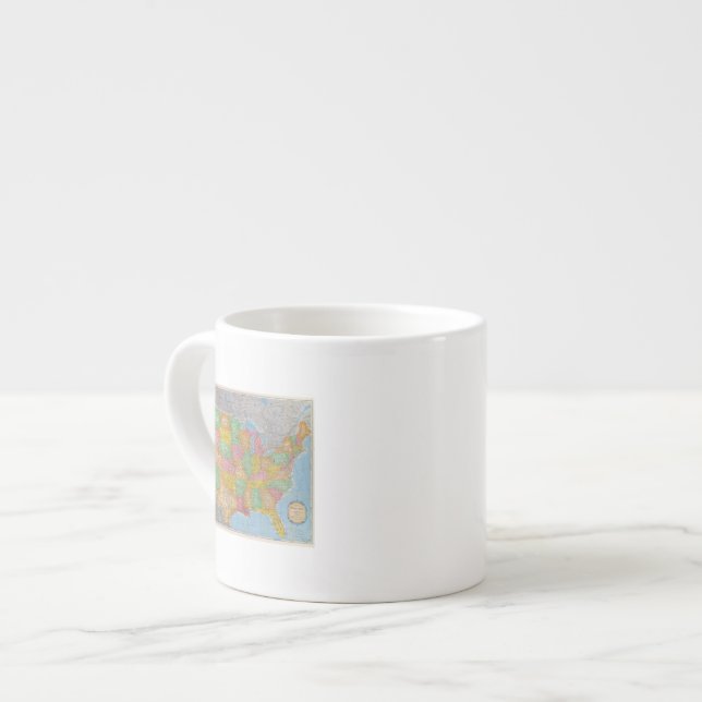 Taza De Espresso Mapa 3 de Estados Unidos (Izquierda)