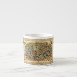 Taza De Espresso Mapa Antiguo del Mundo de Forlani de 1565 Cartogra