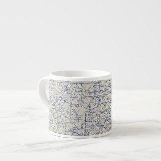 Taza De Espresso Mapa de camino de la bicicleta de Wisconsin