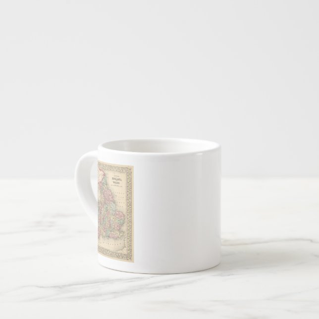 Taza De Espresso Mapa de Inglaterra, País de Gales de Mitchell (Izquierda)