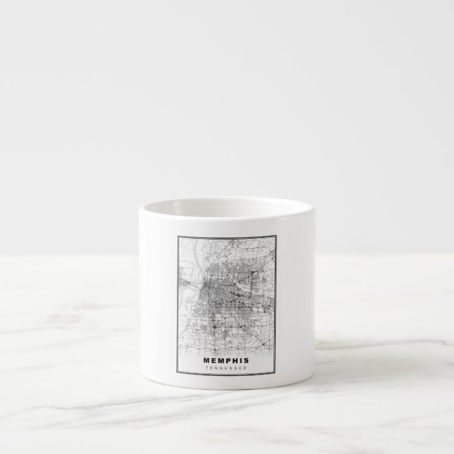 Taza De Espresso Mapa de Memphis (Frente)