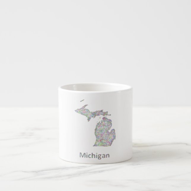Taza De Espresso Mapa de Michigan (Frente)