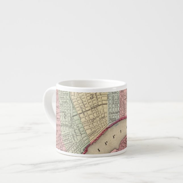 Taza De Espresso Mapa de New Orleans de Mitchell (Izquierda)