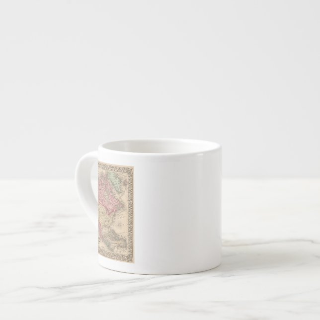 Taza De Espresso Mapa de Norteamérica de Mitchell (Izquierda)