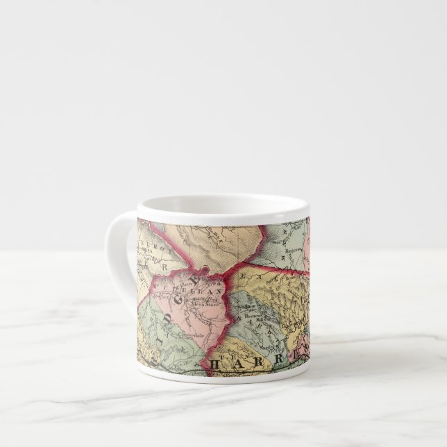 Taza De Espresso Mapa de Winfield, Virginia Occidental (Izquierda)