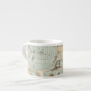 Taza De Espresso Mapa del atlas del DES Erdinnern de Thatigkeit