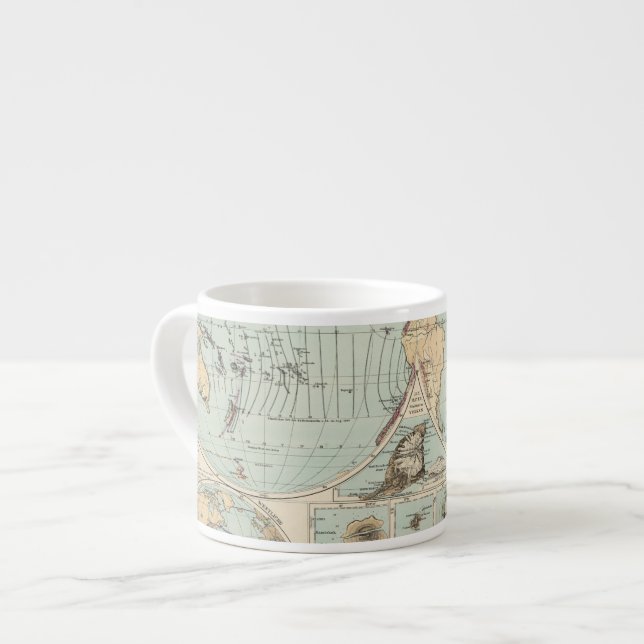 Taza De Espresso Mapa del atlas del DES Erdinnern de Thatigkeit (Izquierda)